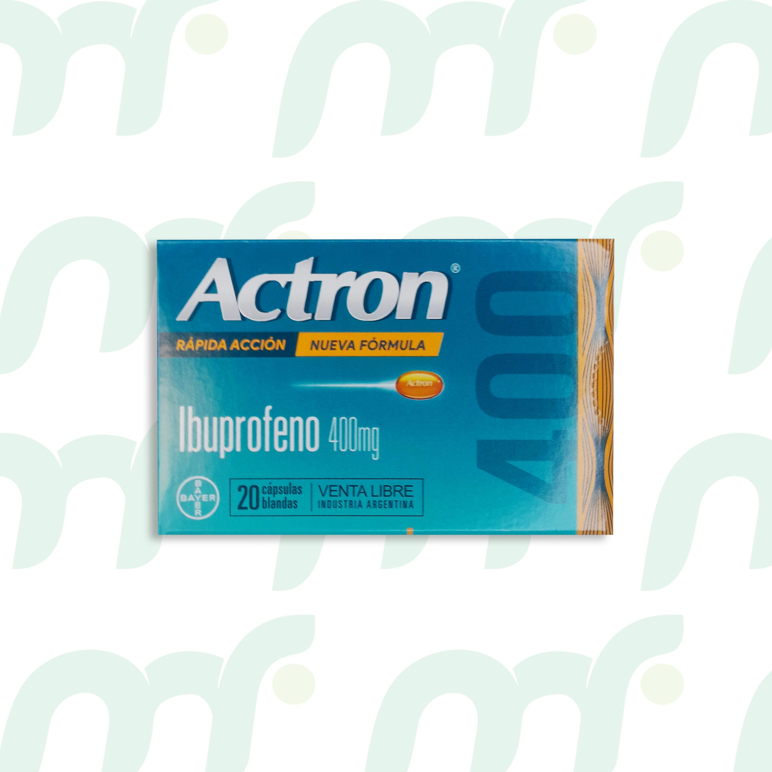 NUEVA FÓRMULA Actron 400 R. A. *20 cápsulas blandas