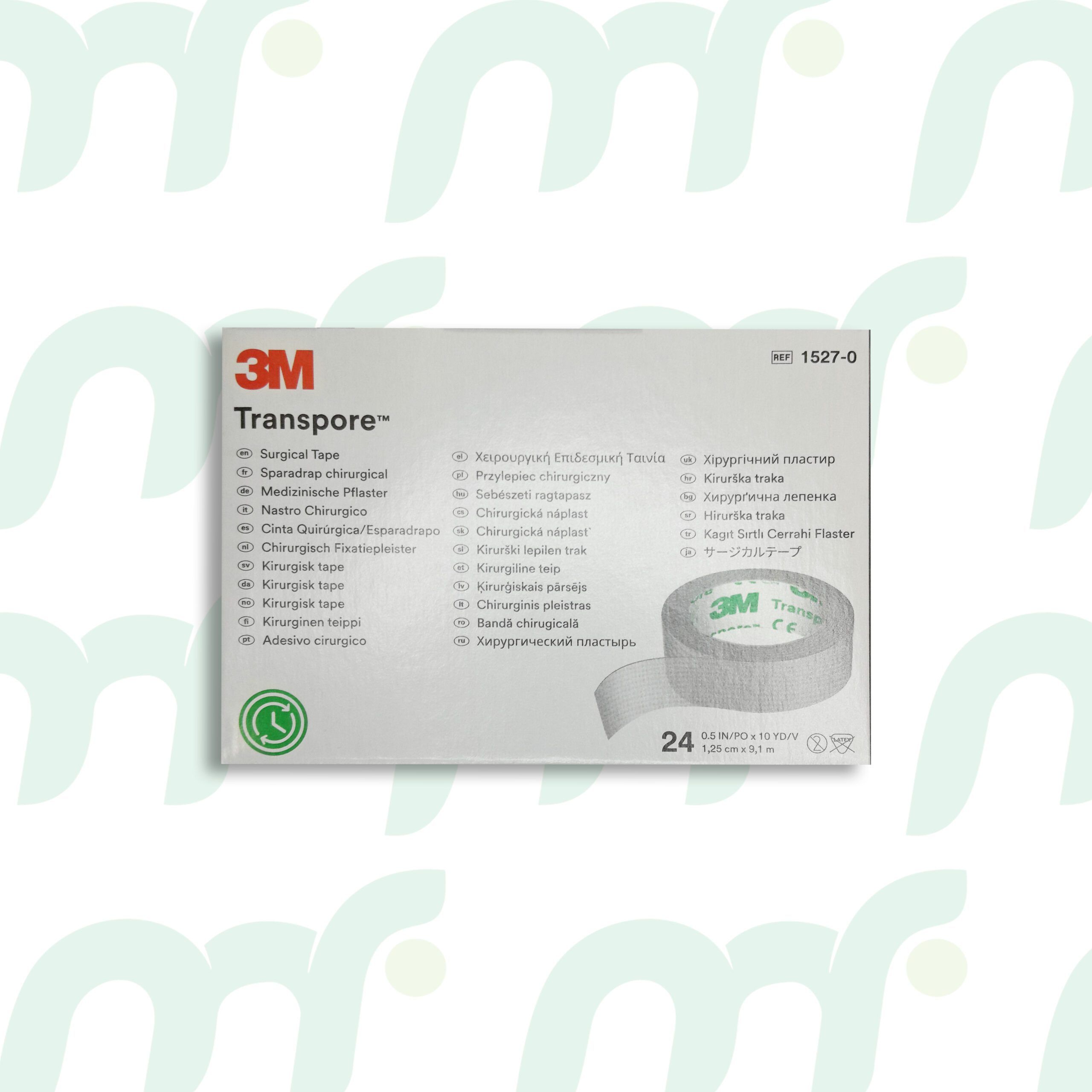 Cinta transparente hipoalergénica *1,25cm x 9,1m (24 rollos)